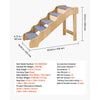 VEVOR Wood Pet Stairs, 5-Step Dog Stairs for High Beds, Sofa & Cars, 150lbs Load Capacity, Non-Slip Surface, Stable Cat & Dog Step Ladder for Small Medium Large Older Pet Puppy Essentials