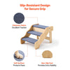 VEVOR Wood Pet Stairs, 3-Step Dog Stairs for High Beds, Sofa & Cars, 150lbs Load Capacity, Non-Slip Surface, Stable Cat & Dog Step Ladder for Small Medium Large Older Pet Puppy Essentials