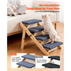 VEVOR Wood Pet Stairs, 4-Step Dog Stairs for Beds, Sofa & Cars, 150lbs Load Capacity, Floded Flat Design, Stable & Sturdy Cat & Dog Step Ladder for Small Medium Large Older Pet Puppy Essentials