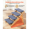 VEVOR Wood Pet Stairs, 4-Step Dog Stairs for Beds, Sofa & Cars, 150lbs Load Capacity, Floded Flat Design, Stable & Sturdy Cat & Dog Step Ladder for Small Medium Large Older Pet Puppy Essentials