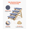 VEVOR Wood Pet Stairs, 4-Step Dog Stairs for Beds, Sofa & Cars, 150lbs Load Capacity, Floded Flat Design, Stable & Sturdy Cat & Dog Step Ladder for Small Medium Large Older Pet Puppy Essentials