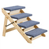 VEVOR Wood Pet Stairs, 4-Step Dog Stairs for Beds, Sofa & Cars, 150lbs Load Capacity, Floded Flat Design, Stable & Sturdy Cat & Dog Step Ladder for Small Medium Large Older Pet Puppy Essentials