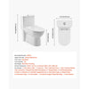 VEVOR One-Piece Toilet, Elongated Toilet Vortex Dual-Flush 1.1/1.6 GPF, Toilets for Bathroom with Comfortable Chair Seat, Standard Height, Easy-Clean Skirted Design, 12 inch Rough-In, White + Silver