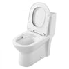 VEVOR One-Piece Toilet, Elongated Toilet Vortex Dual-Flush 1.1/1.6 GPF, Toilets for Bathroom with Comfortable Chair Seat, Standard Height, Easy-Clean Skirted Design, 12 inch Rough-In, White + Silver