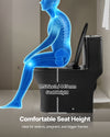 Comfortable standard seat height 17.52 in / 445 mm (VEVOR one-piece toilet)