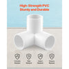 VEVOR 3-Way PVC Fittings, 1-inch PVC Pipe Joints Elbow Connector, 10-Pack Furniture Grade PVC Tee Fittings for DIY Storage Rack, Animal Cage, Pool or Garden Support Frame, Impact & Weather-Resistant