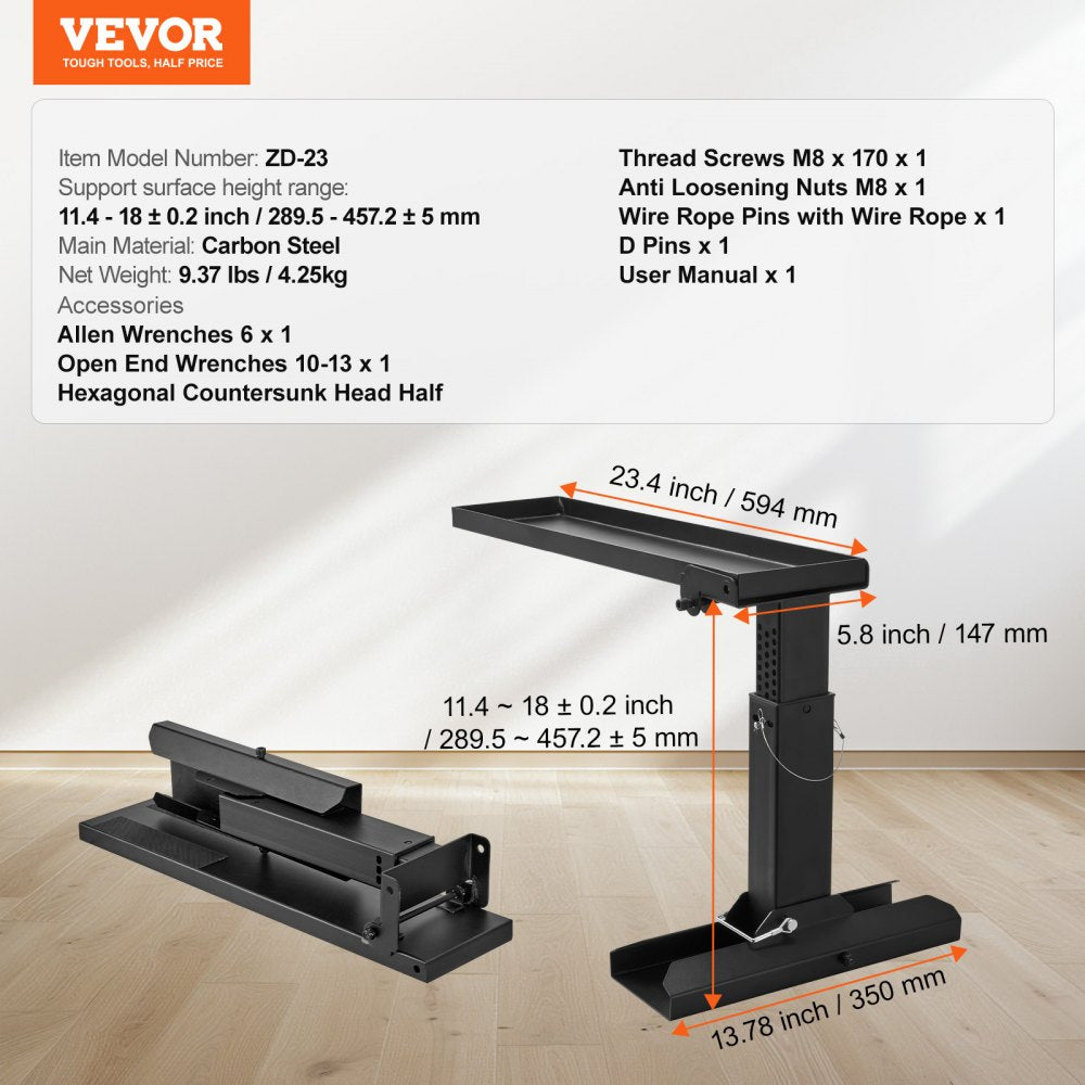 VEVOR Ladder Levler, 23.4 L x 11.4-18 in H Support Surface, Steel Ladder Leveling Tool, Folding Pitch Hopper, Stair Ladder Stabilizer Easy to Use,Extension Ladder Accessories for Uneven Ground