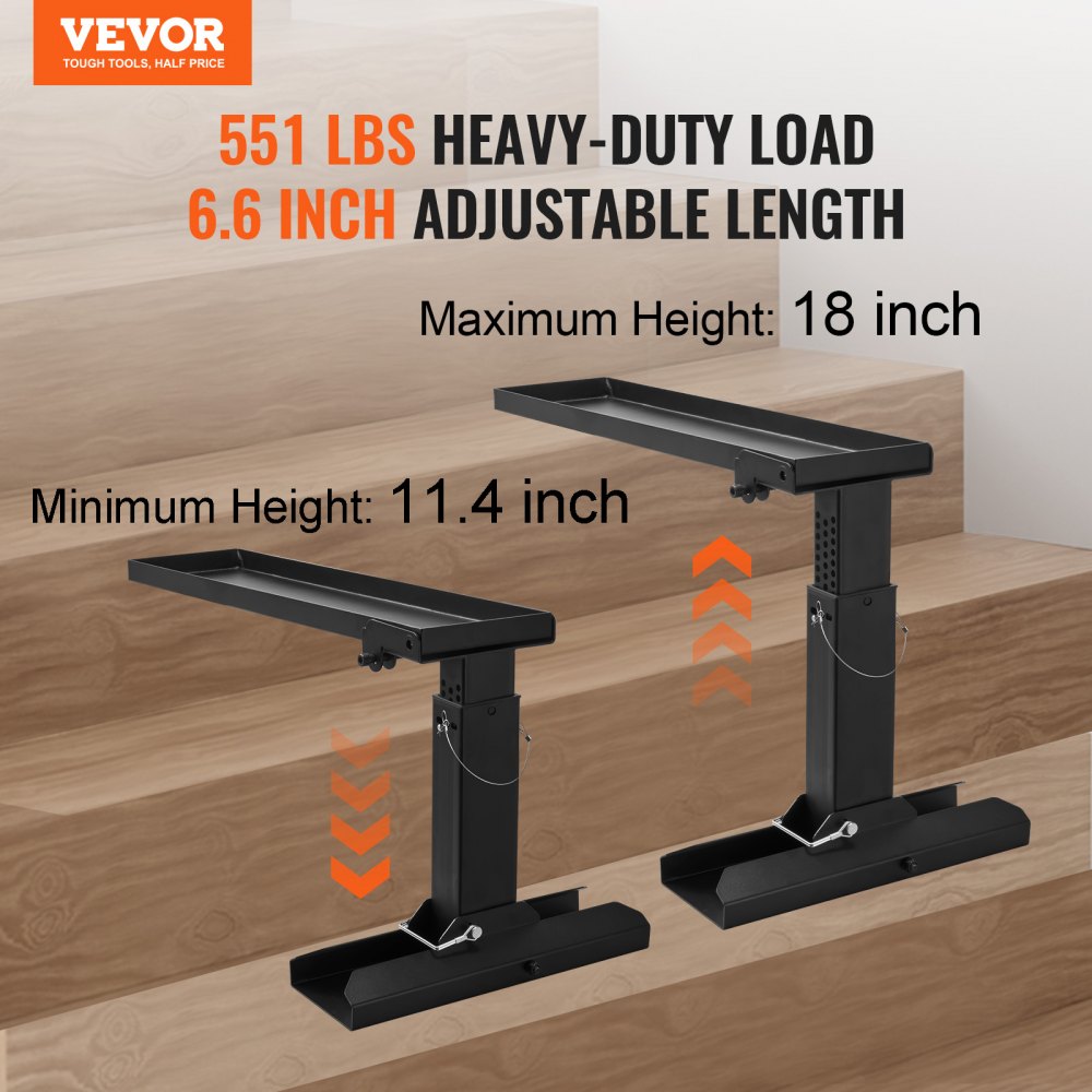 VEVOR Ladder Levler, 29.8 L x 11.4-18 in H Support Surface, Steel Ladder Leveling Tool, Folding Pitch Hopper, Stair Ladder Stabilizer Easy to Use,Extension Ladder Accessories for Uneven Ground