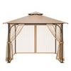 VEVOR Gazebo Netting Replacement, Fit Most 10 x 10 x 7 FT Gazebo Curtain, Outdoor Garden Net, 4-Panel Sidewall Mesh Net, Patio Midge Netting with Double Zipper, Canopy Screen (Netting Only)