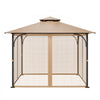 VEVOR Gazebo Netting Replacement, Fit Most 10 x 10 x 7 FT Gazebo Curtain, Outdoor Garden Net, 4-Panel Sidewall Mesh Net, Patio Midge Netting with Double Zipper, Canopy Screen (Netting Only)