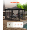 VEVOR Gazebo Netting Replacement, Fit Most 10 x 13 x 6.8 FT Gazebo Curtain, Outdoor Garden Net, 4-Panel Sidewall Mesh Net, Patio Midge Netting with Double Zipper, Canopy Screen (Netting Only)