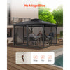 VEVOR Gazebo Netting Replacement, Fit Most 12 x 12 x 7.5 FT Gazebo Curtain, Outdoor Garden Net, 4-Panel Sidewall Mesh Net, Patio Midge Netting with Double Zipper, Canopy Screen (Netting Only)
