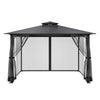 VEVOR Gazebo Netting Replacement, Fit Most 12 x 12 x 7.5 FT Gazebo Curtain, Outdoor Garden Net, 4-Panel Sidewall Mesh Net, Patio Midge Netting with Double Zipper, Canopy Screen (Netting Only)
