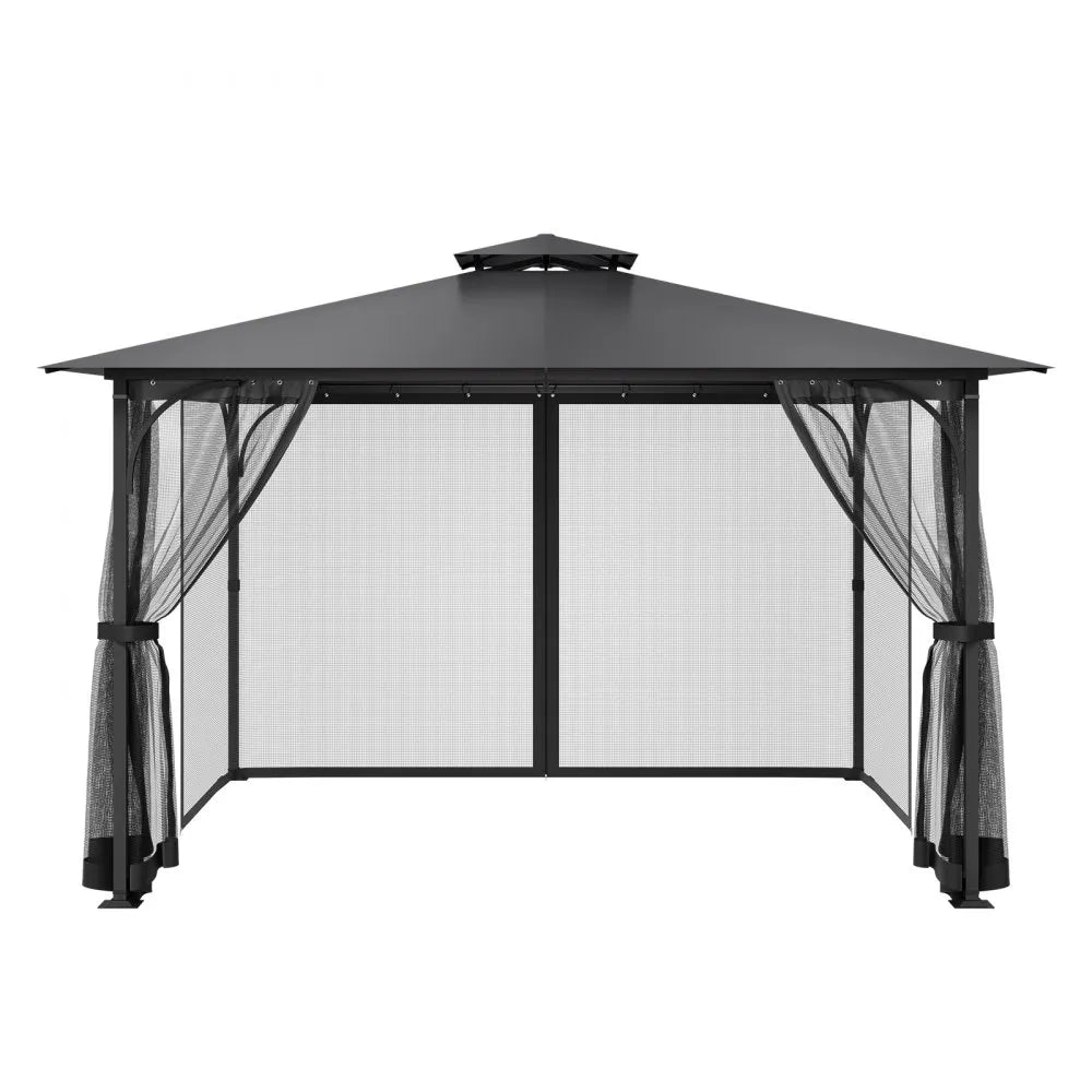 VEVOR Gazebo Netting Replacement, Fit Most 12 x 12 x 7.5 FT Gazebo Curtain, Outdoor Garden Net, 4-Panel Sidewall Mesh Net, Patio Midge Netting with Double Zipper, Canopy Screen (Netting Only)