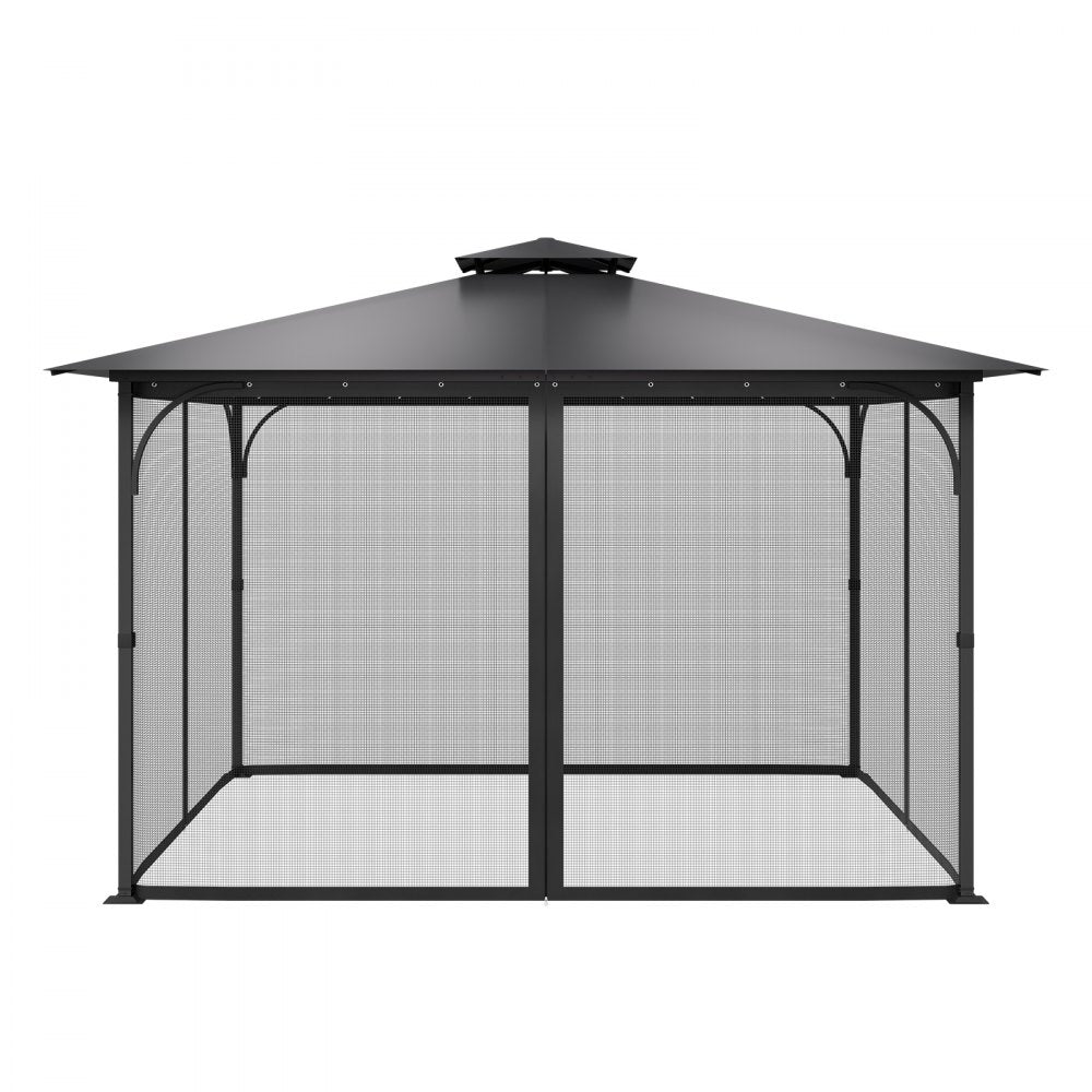 VEVOR Gazebo Netting Replacement, Fit Most 12 x 12 x 7.5 FT Gazebo Curtain, Outdoor Garden Net, 4-Panel Sidewall Mesh Net, Patio Midge Netting with Double Zipper, Canopy Screen (Netting Only)
