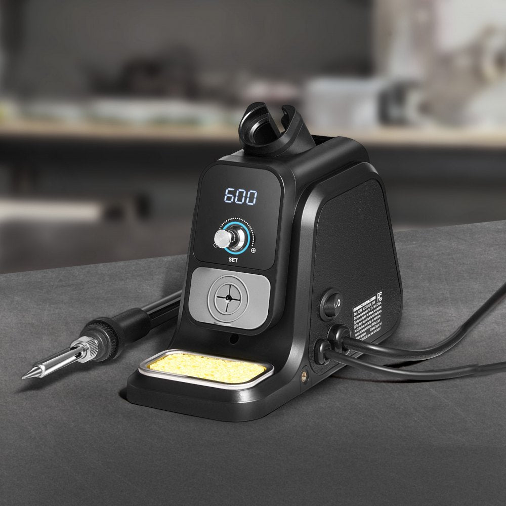 VEVOR Soldering Iron Station, 80W Digital Display Soldering Station Kit with 2 Helping Hands, 5 Soldering Tips, 30g Solder Wire, Solder Sucker, Tweezer, Auto Standby & Sleep Mode, °C/°F Conversion