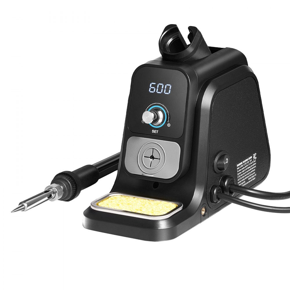 VEVOR Soldering Iron Station, 80W Digital Display Soldering Station Kit with 2 Helping Hands, 5 Soldering Tips, 30g Solder Wire, Solder Sucker, Tweezer, Auto Standby & Sleep Mode, °C/°F Conversion