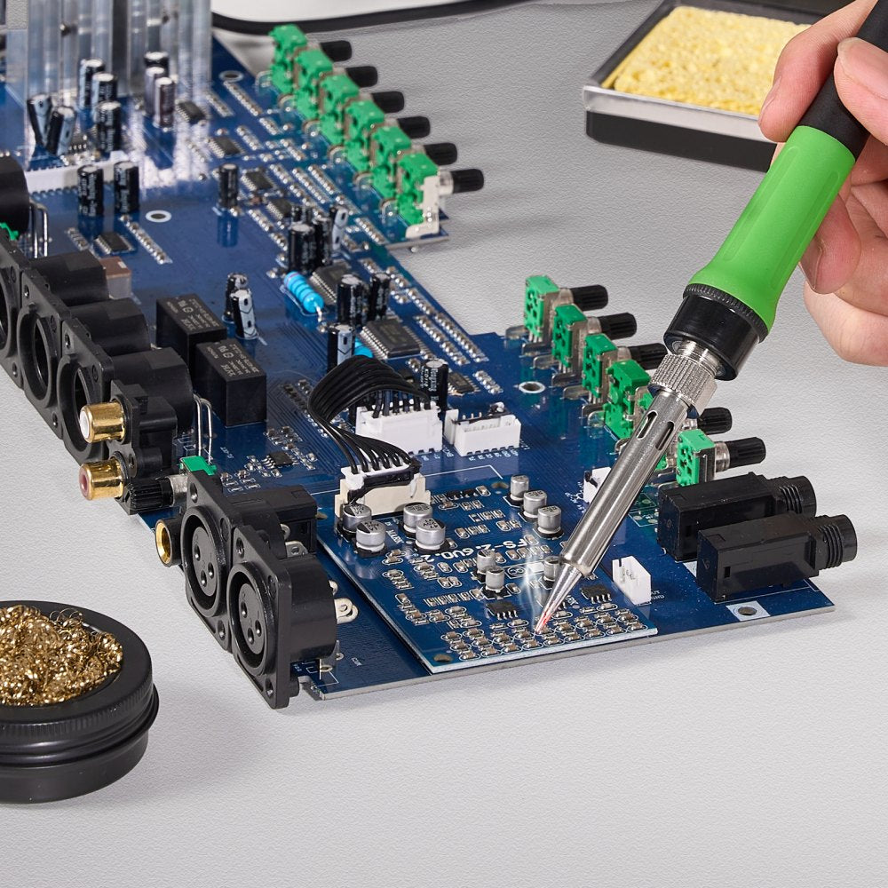 VEVOR Soldering Iron Station, 70W Digital Display Soldering Station Kit, 122°F- 932°F Temp Control & Built-in Transformer, Auto Standby & Sleep Mode, with 5 Soldering Tips, 10g Solder Wire, Tweezers