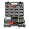 VEVOR 49-Piece Thread Chaser Set, UNC UNF and Metric Thread Restorer Tool, Rethreading Tool Kit with 22 Taps 24 Dies 3 Thread Files Storage Case, Heat Treated Steel, for Mechanics DIY Enthusiasts