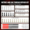 VEVOR 61-Piece Thread Chaser Set, UNC UNF and Metric Thread Restorer Tool, Rethreading Tool Kit with 28 Taps 28 Dies 3 Thread Files Storage Case, Heat Treated Steel, for Mechanics DIY Enthusiasts