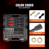 VEVOR 61-Piece Thread Chaser Set, UNC UNF and Metric Thread Restorer Tool, Rethreading Tool Kit with 28 Taps 28 Dies 3 Thread Files Storage Case, Heat Treated Steel, for Mechanics DIY Enthusiasts