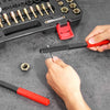 VEVOR 61-Piece Thread Chaser Set, UNC UNF and Metric Thread Restorer Tool, Rethreading Tool Kit with 28 Taps 28 Dies 3 Thread Files Storage Case, Heat Treated Steel, for Mechanics DIY Enthusiasts