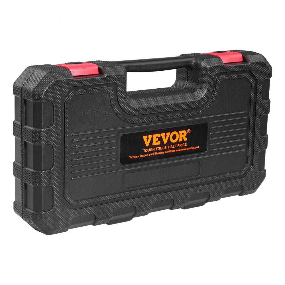 VEVOR 61-Piece Thread Chaser Set, UNC UNF and Metric Thread Restorer Tool, Rethreading Tool Kit with 28 Taps 28 Dies 3 Thread Files Storage Case, Heat Treated Steel, for Mechanics DIY Enthusiasts
