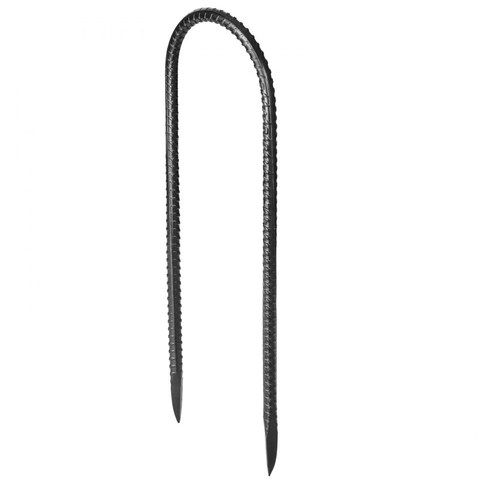 VEVOR Rebar Stakes, 12-Inch, Heavy-Duty 0.32 in Diameter U Shape, Galvanized Steel Ground Anchors with Chisel Point End & Rust-Resistant Coating, for Gardening Support, Fence, Camping Tents (8-Pack)