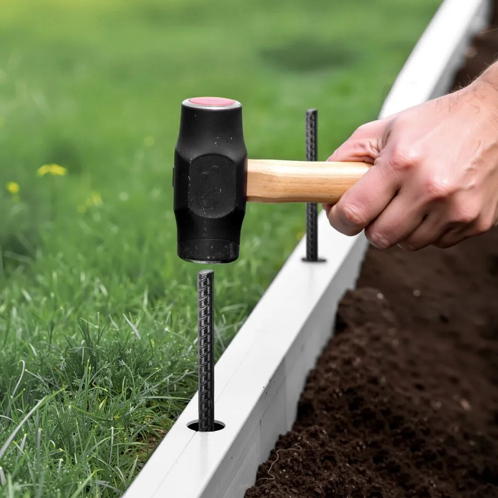 VEVOR Rebar Stakes, 16-Inch, Heavy-Duty 0.45 in Diameter, Straight Galvanized Steel Ground Anchors with Chisel Point End & Rust-Resistant Coating, for Gardening Support, Fence, Camping Tents (16-Pack)