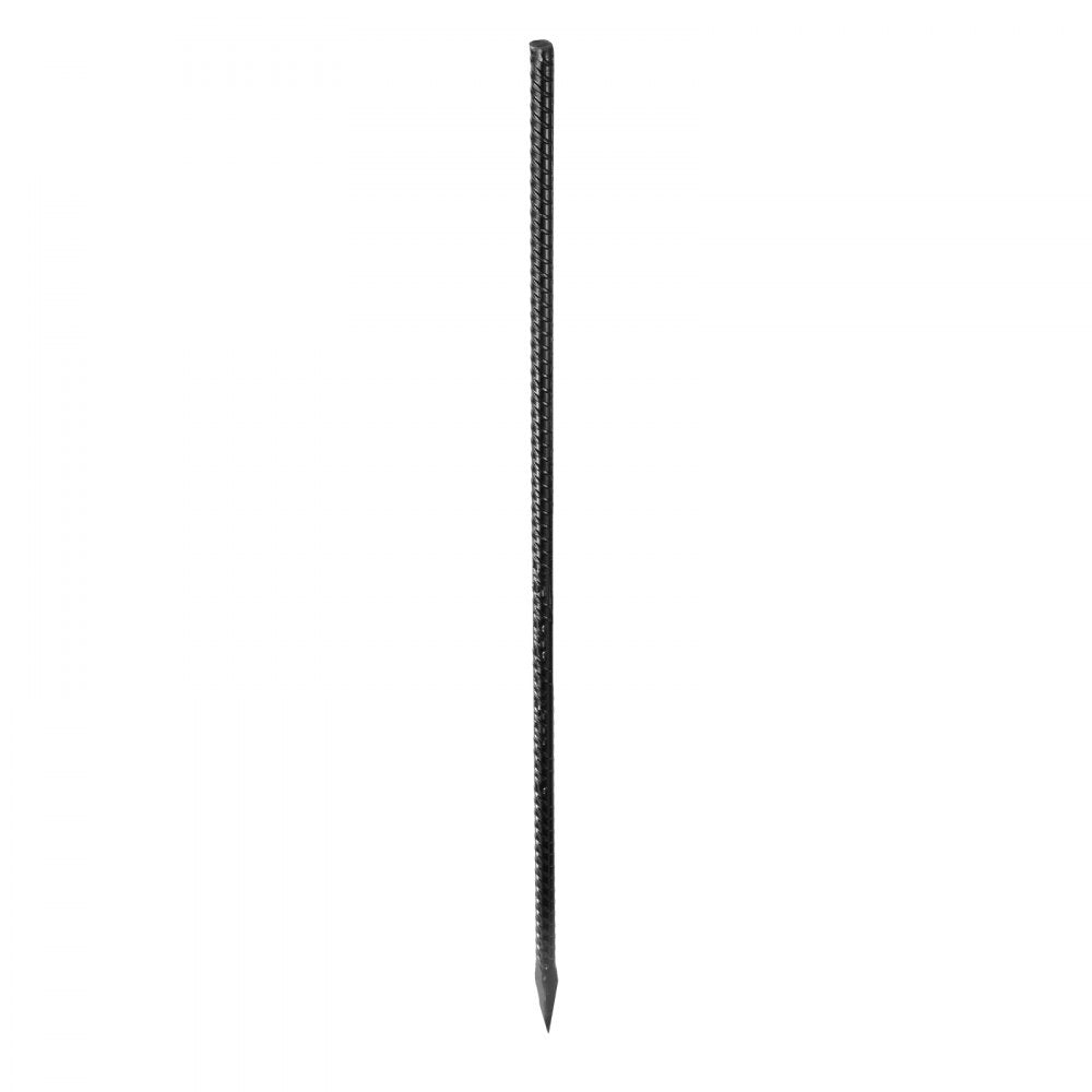 VEVOR Rebar Stakes, 24-Inch, Heavy-Duty 0.47 in Diameter, Straight Galvanized Steel Ground Anchors with Chisel Point End & Rust-Resistant Coating, for Gardening Support, Fence, Camping Tents (20-Pack)