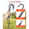 VEVOR Rebar Stakes, 16-Inch, Heavy-Duty 0.4 in Diameter J Hook, Galvanized Steel Ground Anchors with Chisel Point End & Rust-Resistant Coating, for Gardening Support, Fence, Camping Tents (16-Pack)