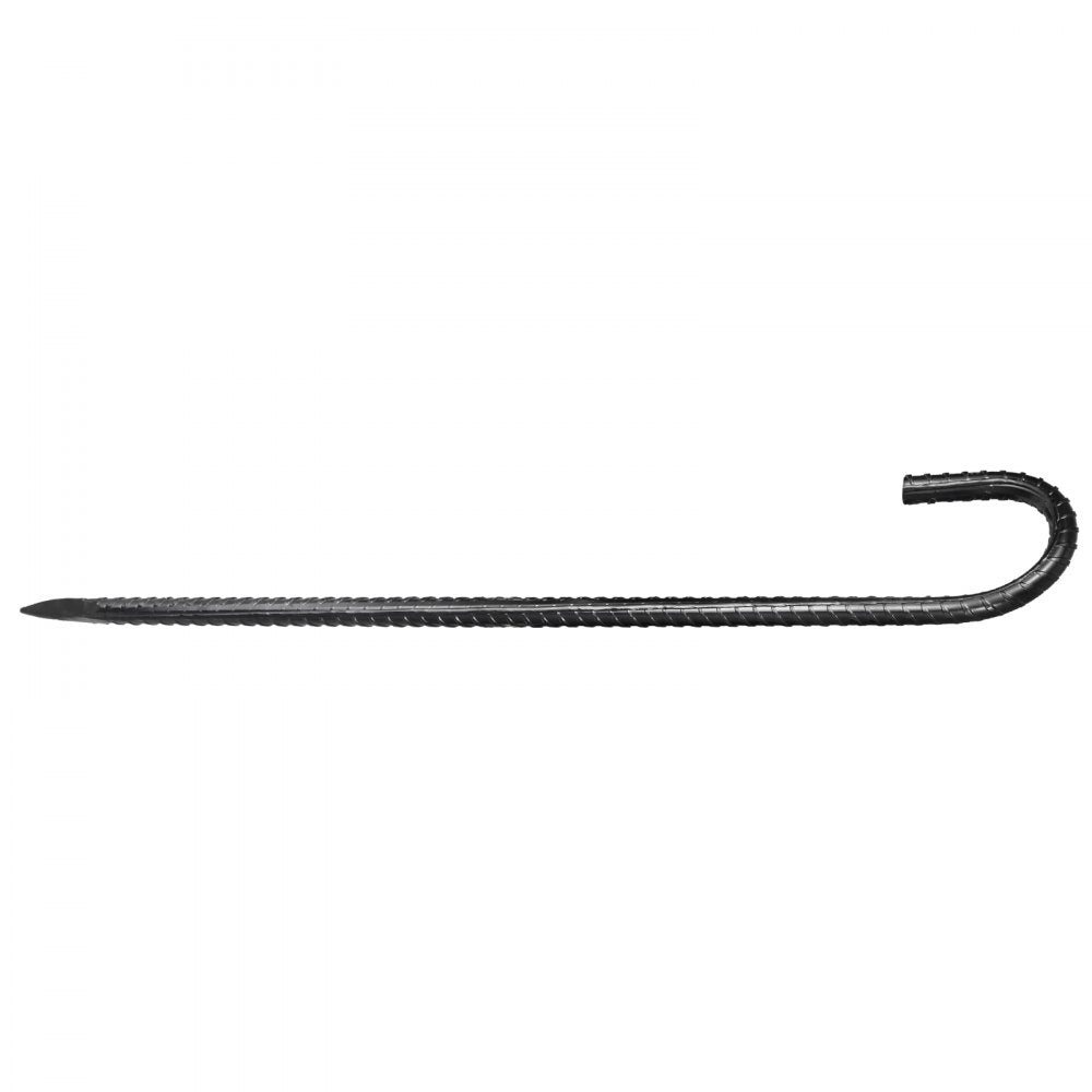 VEVOR Rebar Stakes, 16-Inch, Heavy-Duty 0.4 in Diameter J Hook, Galvanized Steel Ground Anchors with Chisel Point End & Rust-Resistant Coating, for Gardening Support, Fence, Camping Tents (24-Pack)