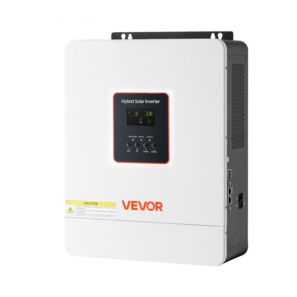 VEVOR 4000W Single-Phase Hybrid Solar Inverter, 24V DC to 230V AC, Pure Sine Wave Power Inverter with Built-in 120A MPPT Solar Controller, WiFi Module, for Lead Acid/Lithium Battery Off-Grid