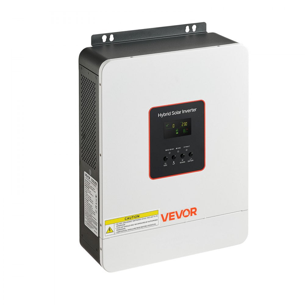 VEVOR 3000W Hybrid Solar Inverter, 24V DC to 230V AC, Pure Sine Wave Power Inverter, Built-in 80A MPPT Solar Controller, Compatible with Lead Acid Lithium Battery, for Home, Camper, Off-Grid