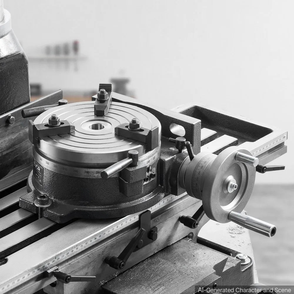 VEVOR Horizontal Vertical Rotary Table 8 in Precision Milling Rotary Table, with T-Slot & Graduated Scale, Worm Gear Adjustment, Cast Iron, Precision Indexing, for Milling Machines & Drill Presses