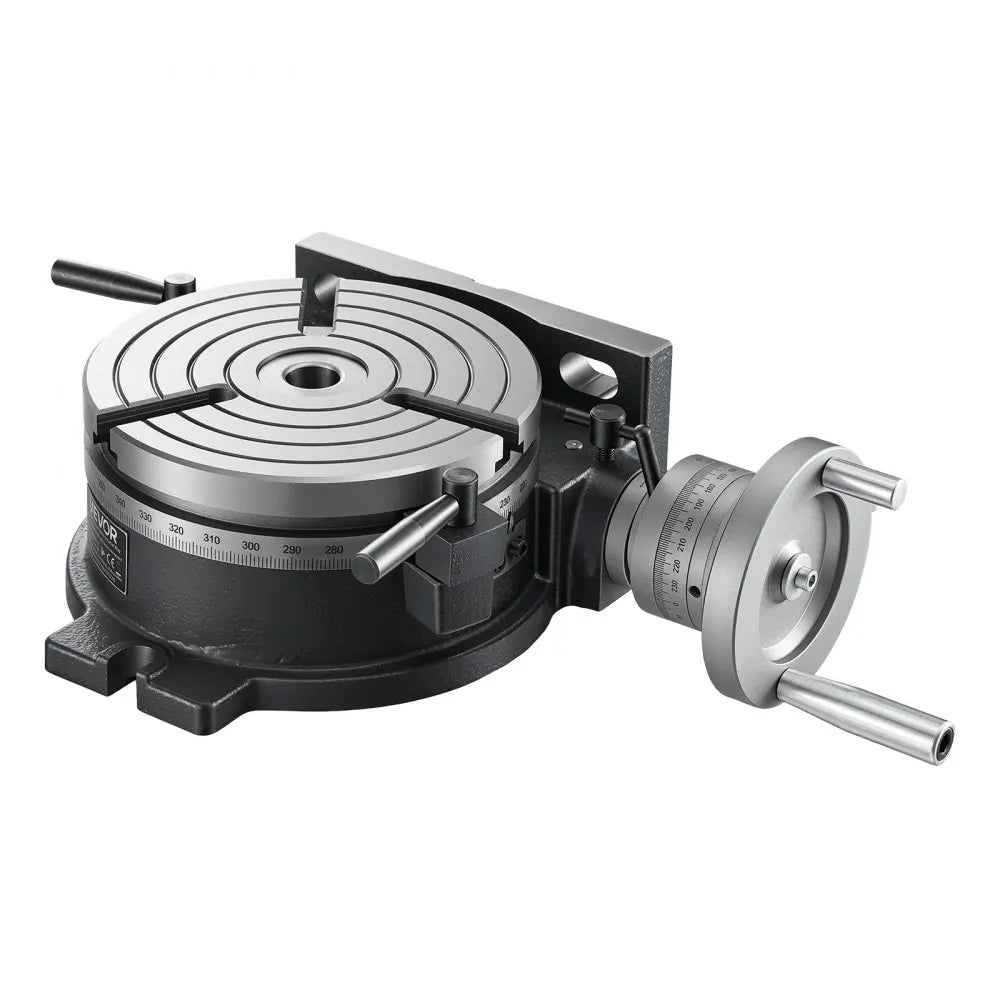 VEVOR Horizontal Vertical Rotary Table 8 in Precision Milling Rotary Table, with T-Slot & Graduated Scale, Worm Gear Adjustment, Cast Iron, Precision Indexing, for Milling Machines & Drill Presses