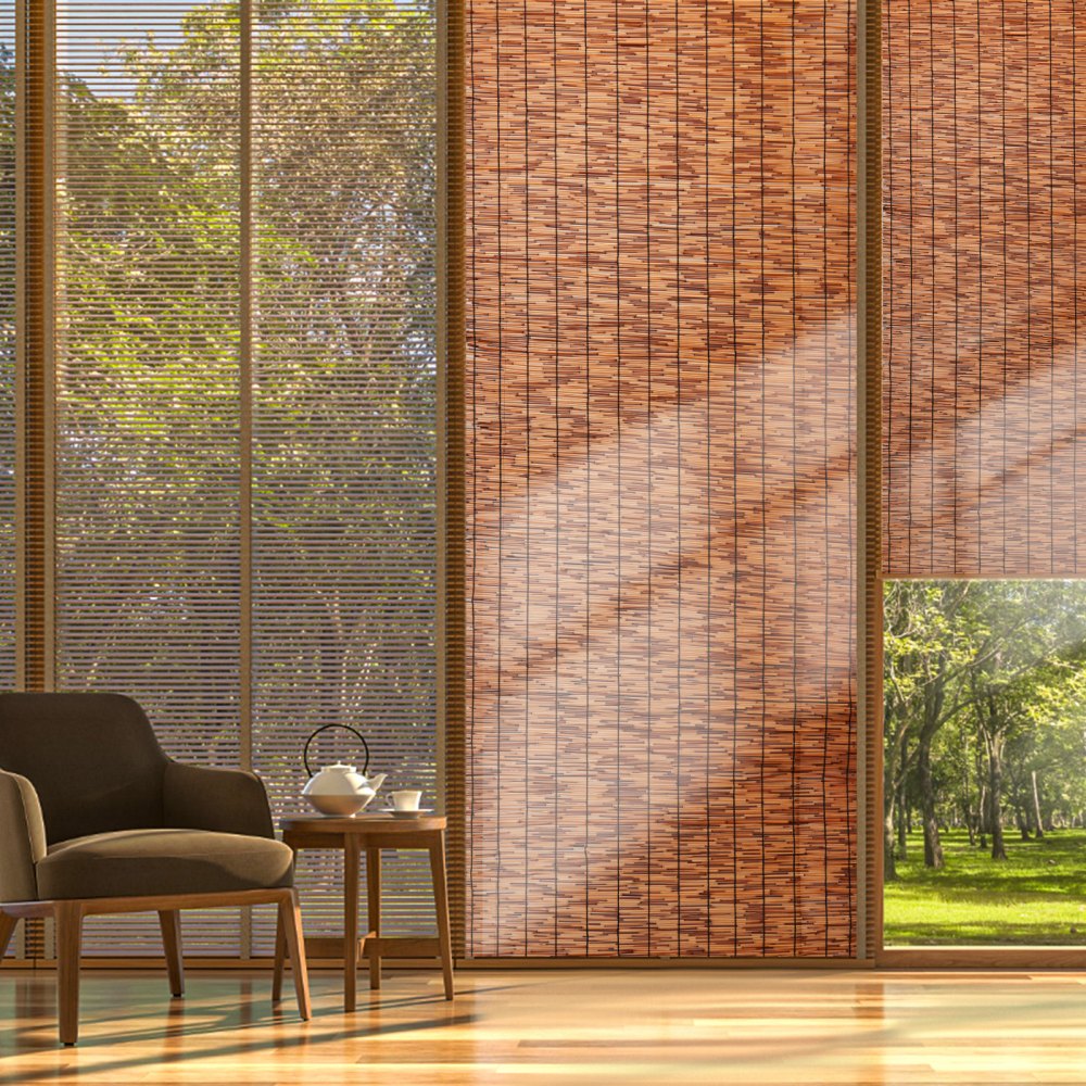 VEVOR Natural Reed Fencing, 3.3 ft x 13.3 ft, Reed Screen Curtain Balcony Reed Fence Roll for Outdoor Backyard Patio, Decorative Fence for Backyard Garden Fencing Divider, Privacy Screen Panel, Brown
