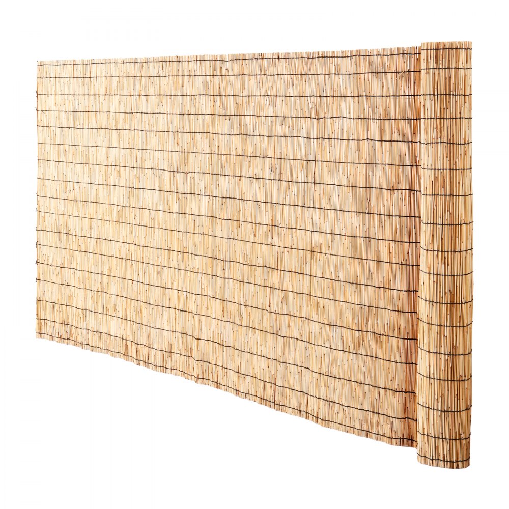 VEVOR Natural Reed Fencing, 5.5 ft x 16.4 ft, Reed Screen Curtain Balcony Reed Fence Roll for Outdoor Backyard Patio, Decorative Fence for Backyard Garden Fencing Divider, Privacy Screen Panel Curtain