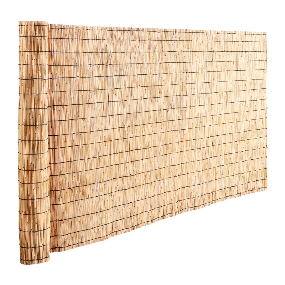 VEVOR Natural Reed Fencing, 5.5 ft x 16.4 ft, Reed Screen Curtain Balcony Reed Fence Roll for Outdoor Backyard Patio, Decorative Fence for Backyard Garden Fencing Divider, Privacy Screen Panel Curtain