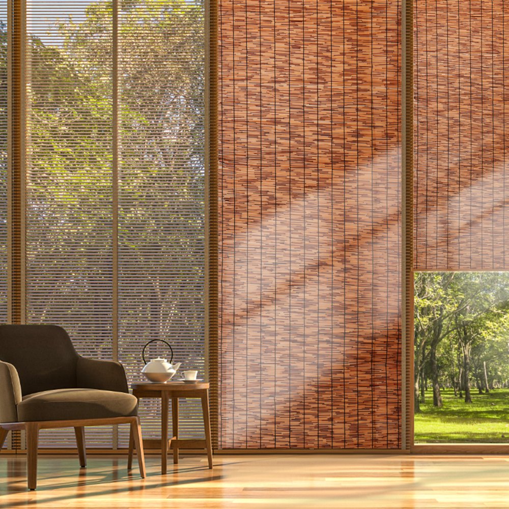 VEVOR Natural Reed Fencing, 4 ft x 16.4 ft, Reed Screen Curtain Balcony Reed Fence Roll for Outdoor Backyard Patio, Decorative Fence for Backyard Garden Fencing Divider, Privacy Screen Panel, Brown