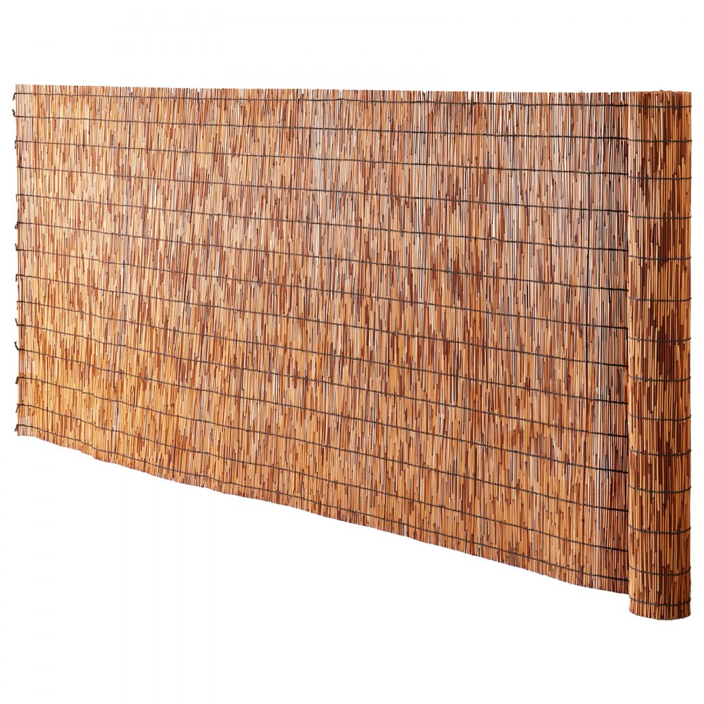 VEVOR Natural Reed Fencing, 4 ft x 16.4 ft, Reed Screen Curtain Balcony Reed Fence Roll for Outdoor Backyard Patio, Decorative Fence for Backyard Garden Fencing Divider, Privacy Screen Panel, Brown