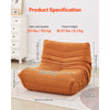 VEVOR Bean Bag Chair, L-Shaped Bean Bag Chair with Soft Armrests and Storage Pocket, 25D Memory Foam Filled with Soft Teddy Velvet Cover, Bean Bag for Bedroom or Playroom, Brown