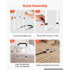 VEVOR Bed Rails for Elderly Adults 200LBS Loading Bed Side Assist Rail, with Motion Sensor LED Light, Adjustable Height & Length, Non-Slip Handle, High-Strength Steel, Fit King Queen Full Twin Bed