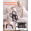 VEVOR Bed Rail for Elderly Adults Foldable Bedside Assist Rail for Seniors, 300LBS Dual-Handle Support, Adjustable Handle Length, High-Strength Steel, with Storage Pocket, Fit King Queen Full Twin Bed