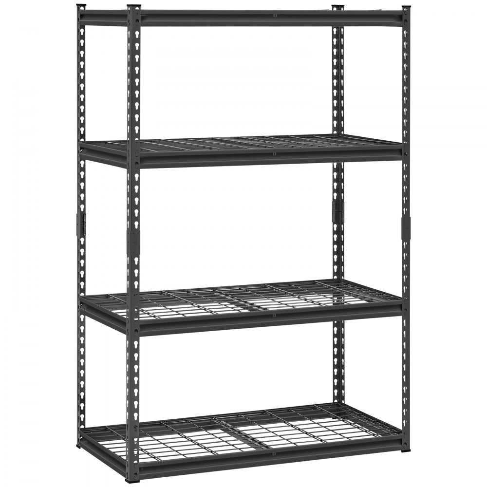 VEVOR Storage Shelves, 2400 lbs, 4 Tier Heavy Duty Garage Shelving, 20" D x 40" W x 60" H Adjustable Metal Shelves for Industrial Shelving Unit Utility Shelf, for Kitchen, Warehouse, Basement, Black