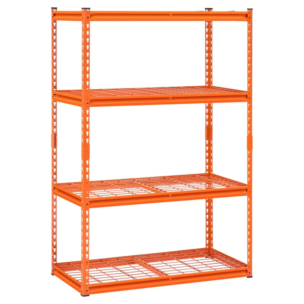 VEVOR Storage Shelves, 2400 lbs, 4 Tier Heavy Duty Garage Shelving, 20" D x 40" W x 60" H Adjustable Metal Shelves for Industrial Shelving Unit Utility Shelf, for Kitchen, Warehouse, Basement, Orange