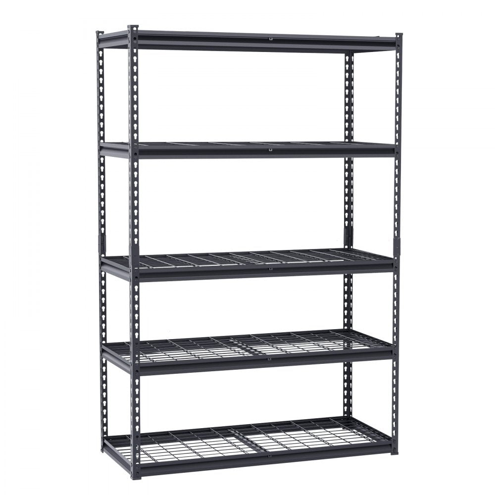 VEVOR Storage Shelves, 3000 lbs, 5 Tier Heavy Duty Garage Shelving, 20" D x 48" W x 72" H Adjustable Metal Shelves for Industrial Shelving Unit Utility Shelf, for Kitchen, Warehouse, Basement, Black
