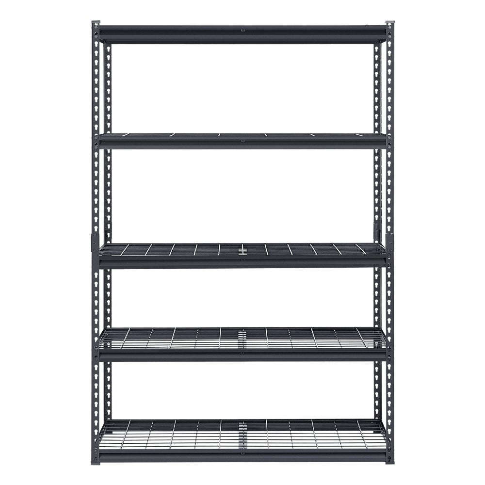 VEVOR Storage Shelves, 3000 lbs, 5 Tier Heavy Duty Garage Shelving, 20" D x 48" W x 72" H Adjustable Metal Shelves for Industrial Shelving Unit Utility Shelf, for Kitchen, Warehouse, Basement, Black
