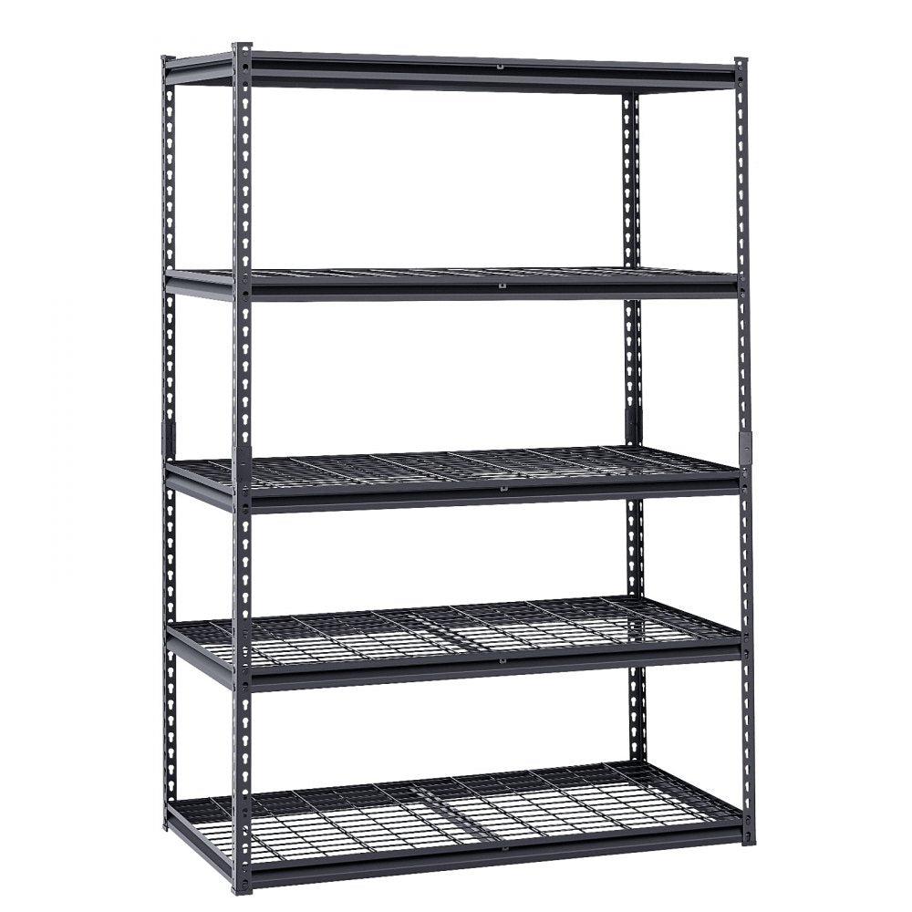VEVOR Storage Shelves, 3000 lbs, 5 Tier Heavy Duty Garage Shelving, 24" D x 48" W x 72" H Adjustable Metal Shelves for Industrial Shelving Unit Utility Shelf, for Kitchen, Warehouse, Basement, Black