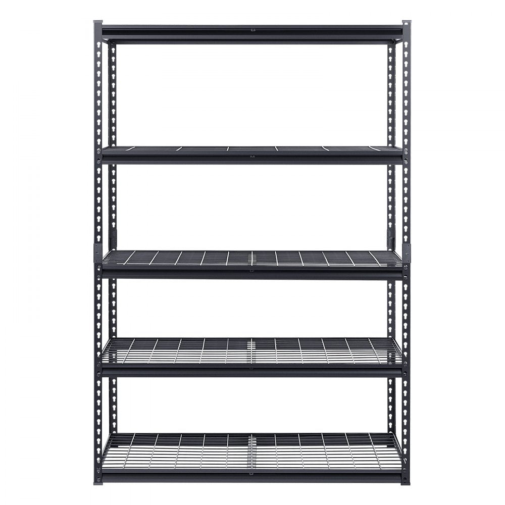 VEVOR Storage Shelves, 3000 lbs, 5 Tier Heavy Duty Garage Shelving, 24" D x 48" W x 72" H Adjustable Metal Shelves for Industrial Shelving Unit Utility Shelf, for Kitchen, Warehouse, Basement, Black